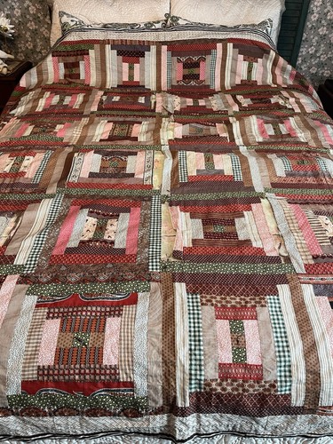Antique quilt coverlet log - quilt,