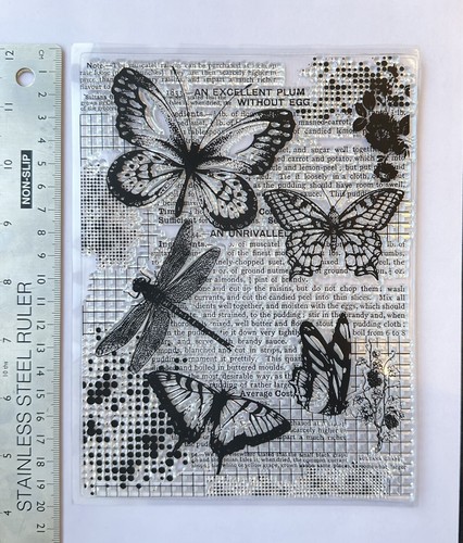 Clear rubber stamp dragonfly - clear,