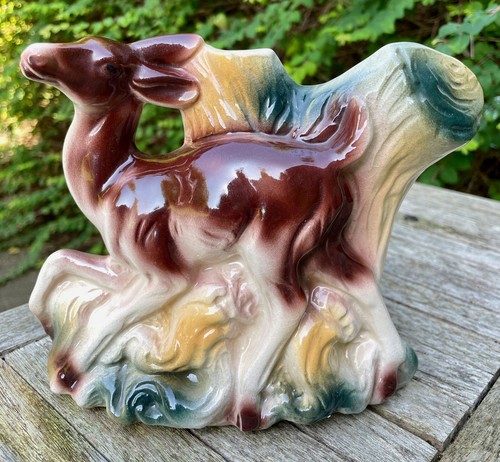 Vintage ceramic deer tree - vintage,