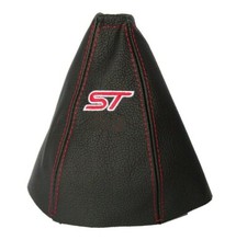 GEAR STICK GAITER LEATHER FOR FORD MONDEO MK3 FL 2003-2007 EMBROIDERY ST RED