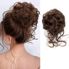 Curly Real as human Messy Bun