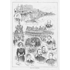BROADSTAIRS Kent, Scenes During the Royal Visit - Antique Print 1892