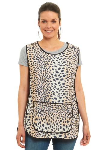 Leopard design tabard apron - leopard,
