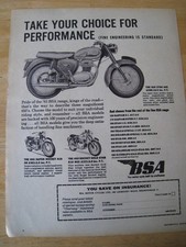 TAKE YOUR CHOICE FOR PERFORMANCE SUPER ROCKET BSA MOTORCY 1963 ADVERT A4 FILE 54