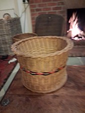 vintage woven Wicker planter