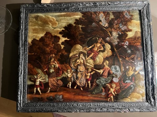 1830s reverse glass painting