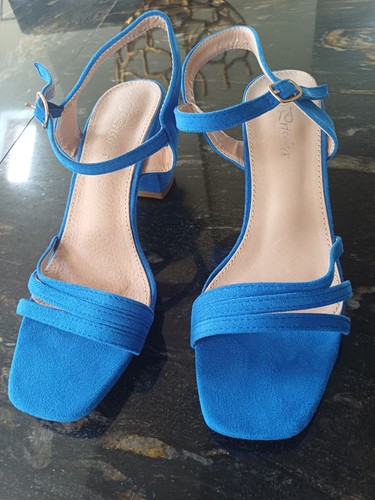 Royal blue block - blue, heeled