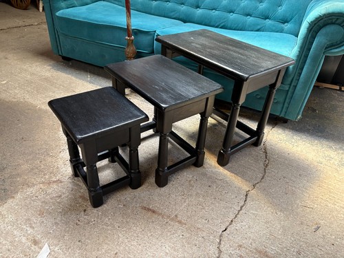 Black painted nest tables 3 - black,