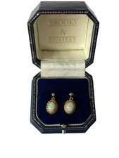 1977 Fire Opal Earrings 9ct
