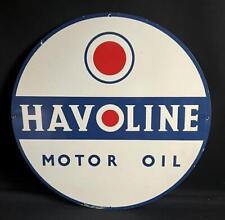 HAVOLINE MOTOR OIL VINTAGE GARAGE FORECOURT ADVERTISING ALUMINUM SIGN