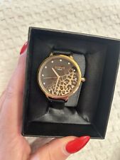 Lipsy London Leopard Print Diamonte Watch Black-needs A new Battery