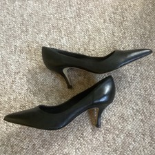 JFW Ladies Italian Black Leather Shoes Size 38/5 Brand New