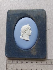 A Vintage Wedgwood Jasperware Oval Shaped Cameo Plaque Of Roman Emperor Hadrian