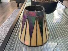 Vintage Leaded Stained Glass Tiffany Style Lampshade Unusual Fitting 5”