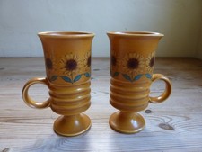 2 x Vintage Carlton Ware Sunflower Mugs