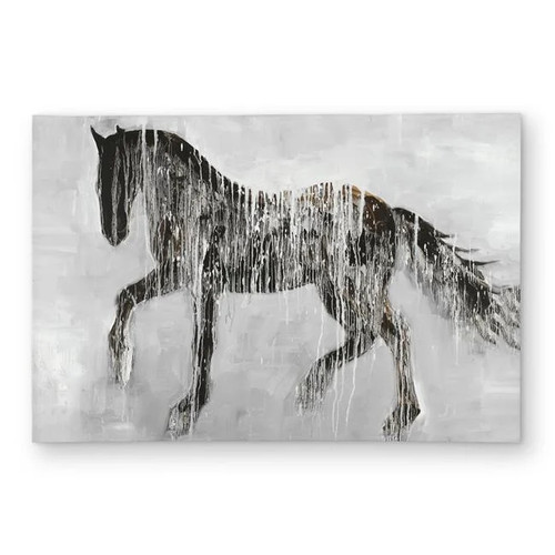 2x3 horse brown silhouette - brown,