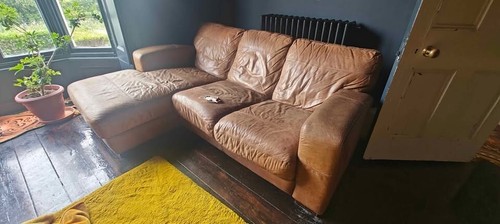 Dfs tan leather caesar - dfs, sofas