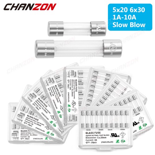 20pcs 5x20mm 6x30mm - , glass