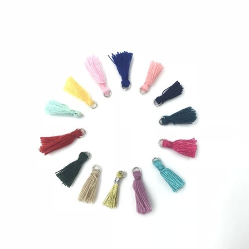 40x mini cotton tassel pendant - mini,