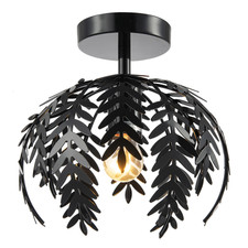 Contemporary Fern Leaf Designed Ceiling Lighting Fitting in Black Gloss Finis...
