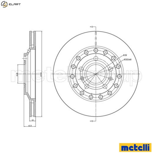 Brake disc 1121c for vw - 2x,