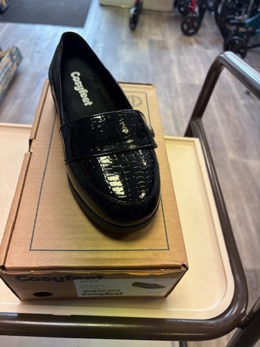 Pair black croc cosyfeet - of,