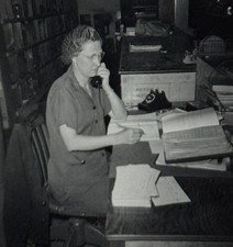 1950s Woman Office Desk Phone