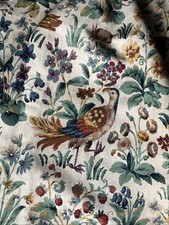 SANDERSON CURTAIN FABRIC DESIGN  Cluny 3.3 METRES CREAM/BROWN/MULTI LINEN