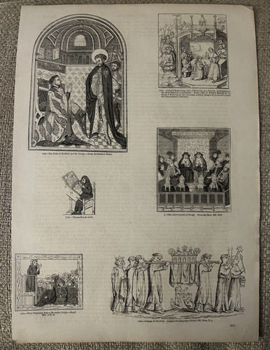 Antique print bedford missal - bedford,