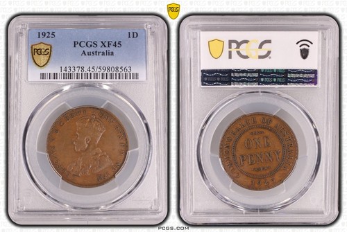1925 australian penny pcgs - 1925,