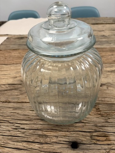Glass biscuit jar - glass,