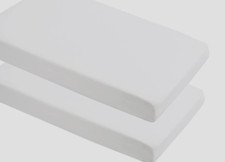 WHITE FITTED COT BED SHEET 70x140cm SOFT WARM FLANNELETTE 100% COTTON  TWINPACK