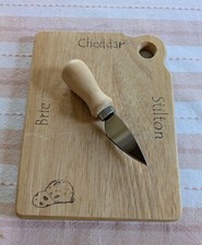 Cheese Board & Cutter Beech VGC