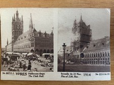 CLOTH HALL FIRE YPRES POSTCARD