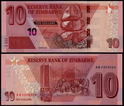 Zimbabwe dollars - 10, (p