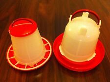 1kg Feeder and 1.5 Ltr Litre Drinker poultry set chick chicken duck quail game