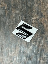 Suzuki 3D 5CM S Logo Emblem For Car Motorcycle Body Panel Dark Chrome Black