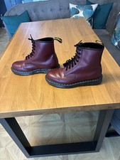 Doc Dr Martens 1460 Cherry Red Leather Boots Size 8 UK