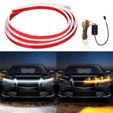 Universal 70" Dynamic Start Scan DRL LED Hood Strip Light Turn Signal w/Control