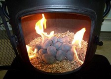 24 Pcs Gray Ceramic Fireplace