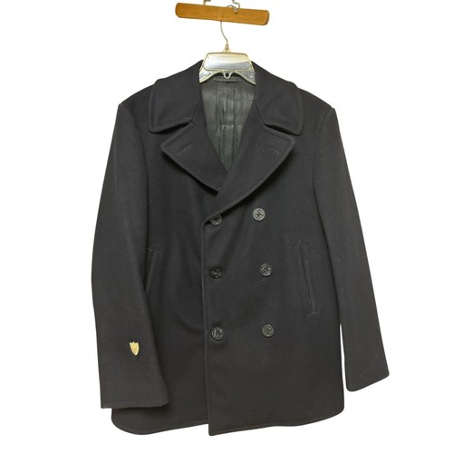 Vintage navy pea coat wool - navy,