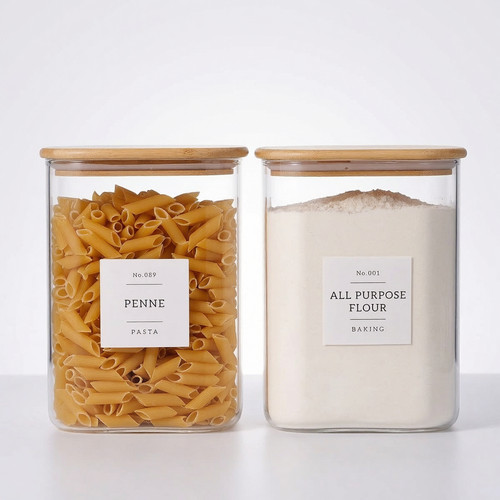 Pack square glass jars - 2,