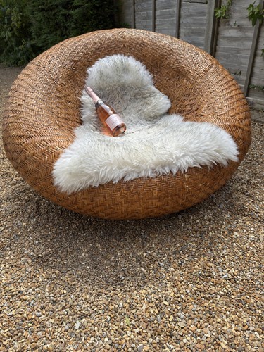 Vintage rattan mushroom pod - rattan,