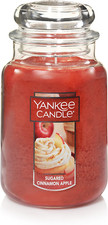 Sugared Cinnamon Apple Scented, Classic 22Oz Large Jar Single Wick Aromatherapy 