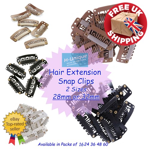 Hair extension snap clips - extension,