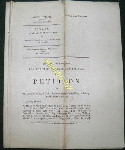 1874 hawick printed - hawick, page