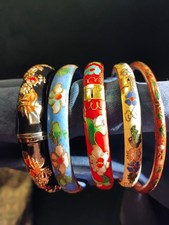 Five Cloisonne Bracelets Bangles