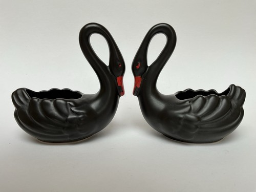 Vintage 5cm black swan - 2x,