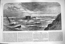 Original Old Antique Print