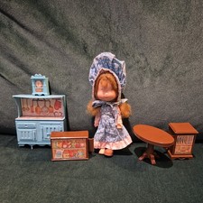 Vintage Holly Hobbie 1970s Vinyl Doll and Furniture 